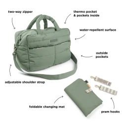 Done By Deer Quiltet pusletaske - grøn- Pusletasker & Transporttasker