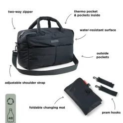 Done By Deer Quiltet pusletaske - Sort- Pusletasker & Transporttasker