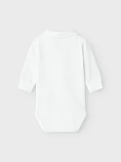 NAME IT Ramus Langærmet Body - Bright White- Juletøj|Bodystocking Langærmet