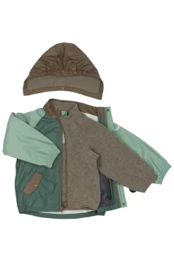 Mikk-Line Regnsæt m. Fleece - Balsam green- Regntøj
