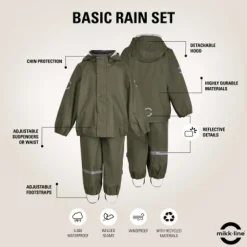 Mikk-Line Regntøj Recycled - DUSTYOLIVE- Regntøj