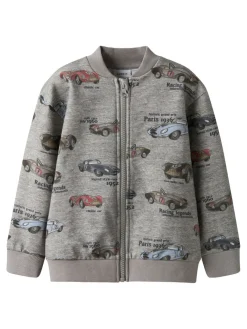 NAME IT Reiner Sweat Cardigan m. Lynlås - Grey Melange- Cardigans, Veste & Trøjer