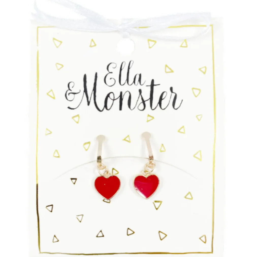 Ella & Monster Ørering Red Heart- Festtøj & Tilbehør