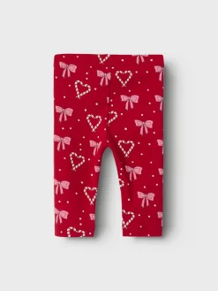 NAME IT Ri Leggings - Jester red- Juletøj|Leggings
