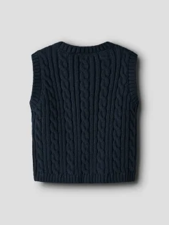 NAME IT Roman Strikket Vest - Navy Blazer- Juletøj|Cardigans, Veste & Trøjer