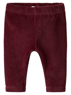 NAME IT Roxy Velour Leggings - Burgundy- Leggings|Juletøj