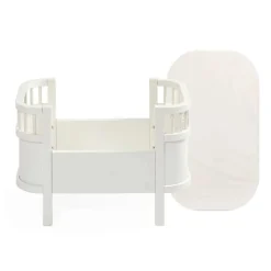 Sebra Dukkesengen + madras, hvid- Dukkevogne & Senge