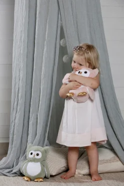 Teddykompaniet Selvlysende Ugle, plysdyr lyserød, 25 cm- Bamser