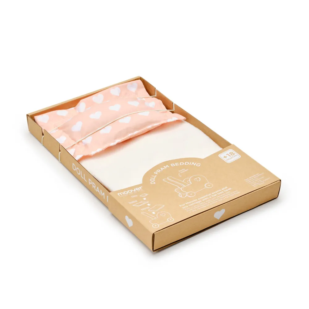 Moover Toys Sengetøj til luksus dukkevogn koral- Dukketilbehør