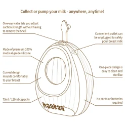Haakaa Shell Silikone Brystpumpe 75ml- Brystpumper