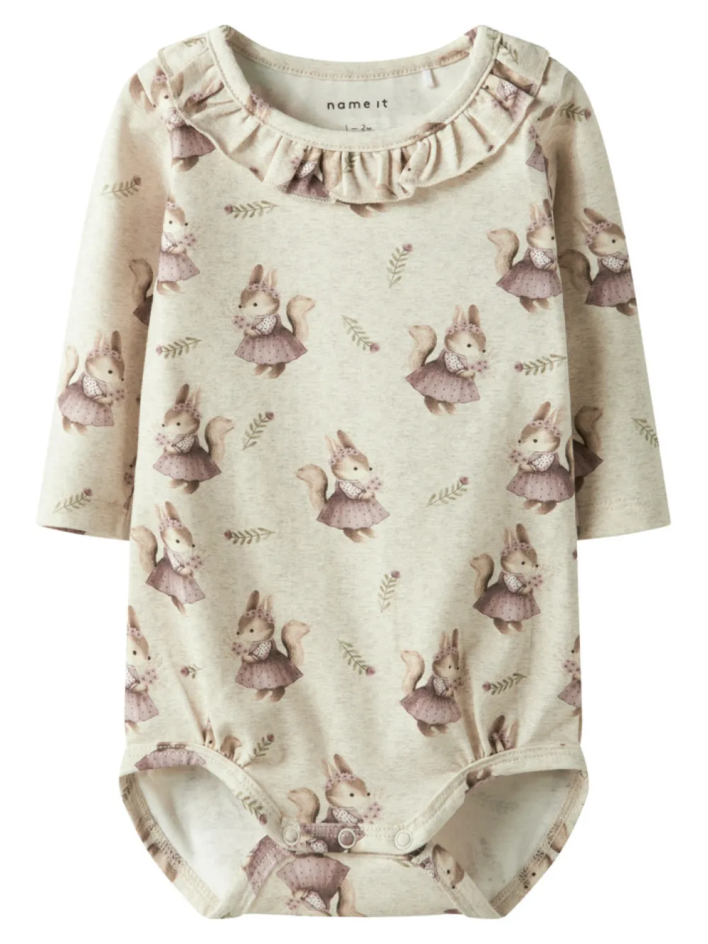 NAME IT Shelly Langærmet Body - Peyote melange- Bodystocking Langærmet