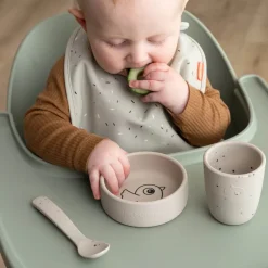 Done By Deer Silikone første spisesæt Birdee Sand- Service