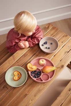 Filibabba Silikone tallerken ruminddelt - rose- Service