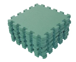 BeKids Skumlegegulv , Støvet Grøn 9 stk- Legegulve & -Tæpper