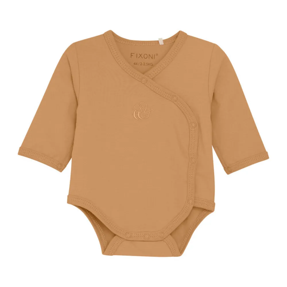 Fixoni Slå-om Body Langærmet - Doe- Bodystocking M. Skrålukning|Præmatur Tøj