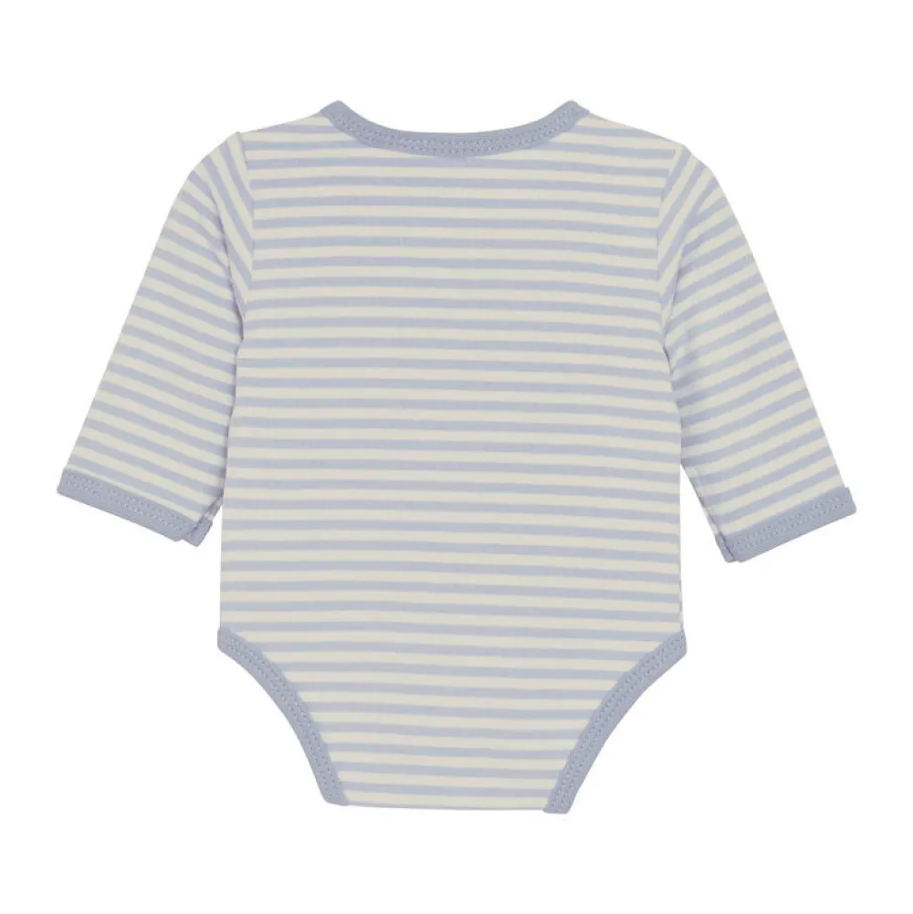 Fixoni Slå-om Body Langærmet - Zen Blue- Bodystocking M. Skrålukning|Præmatur Tøj