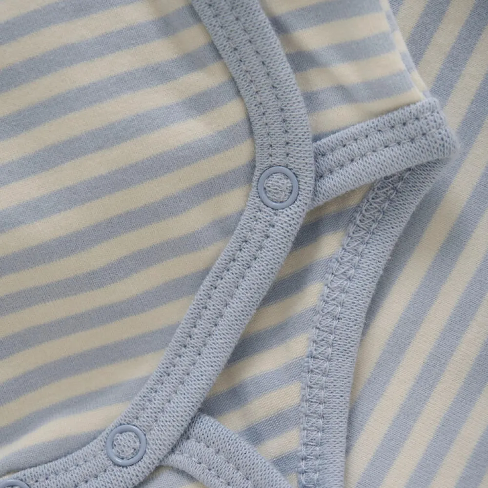 Fixoni Slå-om Body Langærmet - Zen Blue- Bodystocking M. Skrålukning|Præmatur Tøj