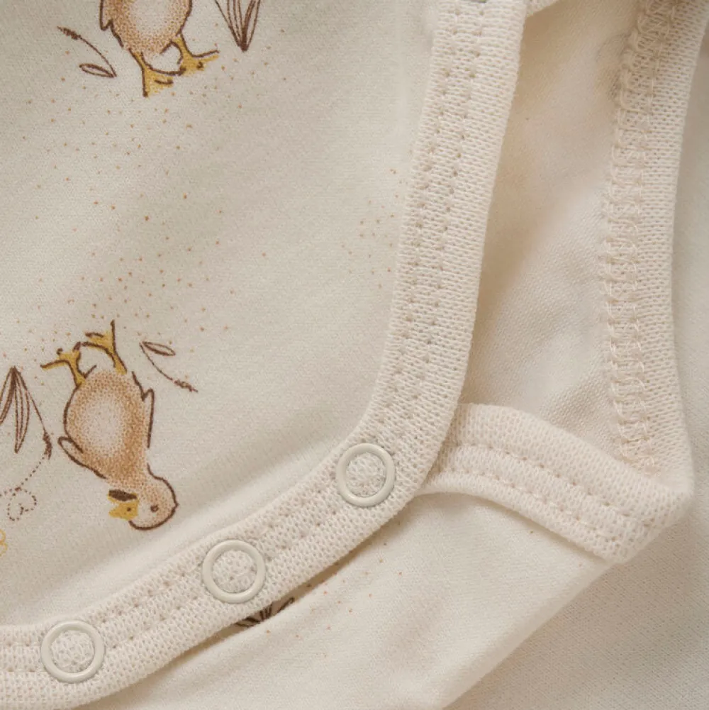 Fixoni Slå-om Body Langærmet AOP - Doe- Bodystocking M. Skrålukning|Præmatur Tøj