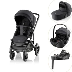 Britax Römer SMILE 5Z Style inkl. liggedel, babysafe pro og vario base - Carbon black- Kombivognspakker