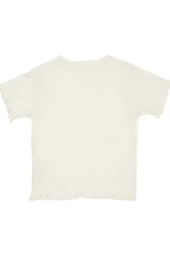 Copenhagen Colors Sommer pointelle t-shirt - CREAM- T-Shirts & Toppe