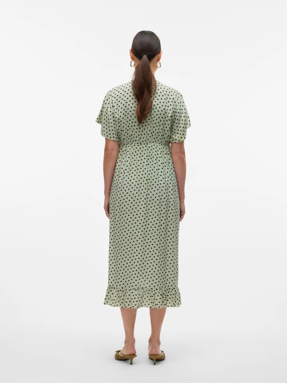 MamaLicious Sophie tess ss midi kjole - CAMEOGREEN- Kjoler/Nederdele