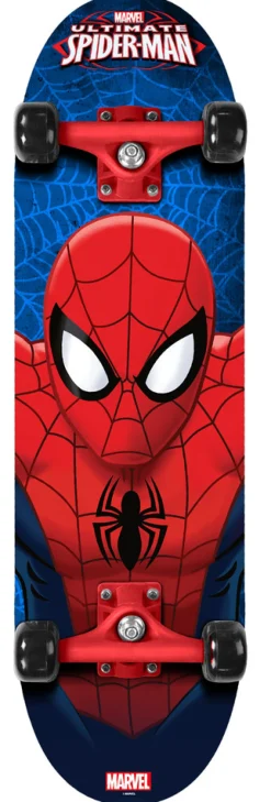 Spiderman Skateboard med dobbelt kick- Løbehjul & Rulleskøjter