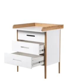 BeKids Spoke puslekommode - Hvid/Eg-Børn Pusleborde|Pusleborde