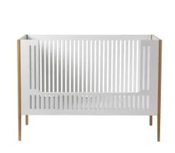 BeKids Spoke tremmeseng - Hvid/Eg-Børn Tremmesenge