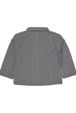 Copenhagen Colors Stribet twill jakke med lommer - NAVYSTRIPE- Skjorter