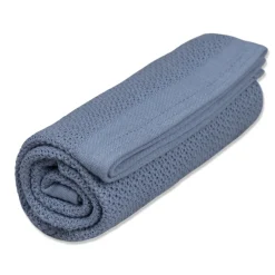 VINTER & BLOOM Striktæppe, bomuld - Denim-Børn Tæpper