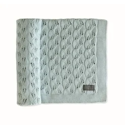 VINTER & BLOOM Striktæppe, bomuld, ECO - Sage green-Børn Tæpper