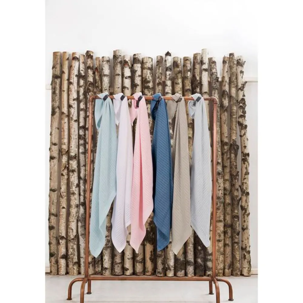 VINTER & BLOOM Striktæppe, bomuld, Sage green-Børn Tæpper