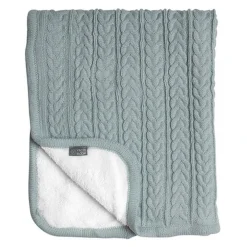 VINTER & BLOOM Striktæppe med fleece - Sage green-Børn Tæpper