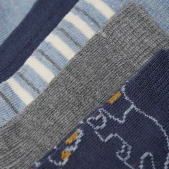 BeKids Strømpe m. mønster (5-pak) - Blue melange- Strømper|Multipack