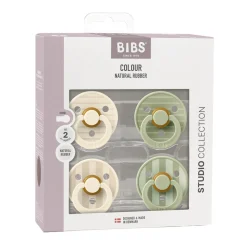 BIBS Studio Colour Sut 4pk Latex Str 2 - Pin Ivory/Sage- Sutter