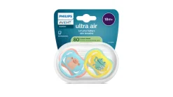 Philips Avent Sut Ultra air, +18 m, gul/blå- Sutter