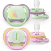 Philips Avent Sut Ultra air, Nat, 6-18 m, lyserød/lysegrøn- Sutter