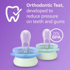 Philips Avent Sut Ultra start, 0-2 m, Nat, lyserød/lysegul- Sutter