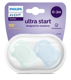 Philips Avent Sut, Ultra starter 0-2 mdr. 2-pk, grøn og blå- Sutter