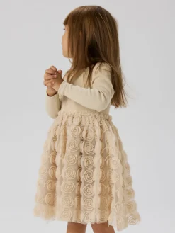 NAME IT Sykia Tyl Kjole - Cement- Kjoler