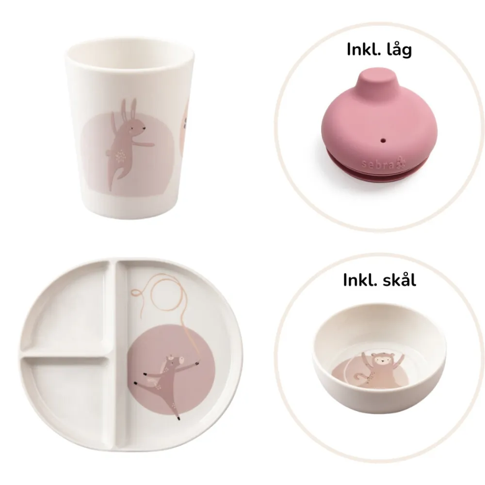 Sebra Tastii service sæt - teeny toes/vintage rose- Service