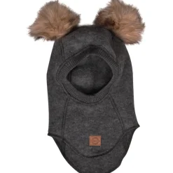 Mikk-Line Uld elefanthue med pom pom - Anthracite Melange- Elefanthuer & Huer|Uldhuer, Uldvanter & Uldfutter