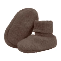 HUTTEliHUT Uld Fleece Footies - Brown melange- Overtræksfutter|Uldhuer, Uldvanter & Uldfutter