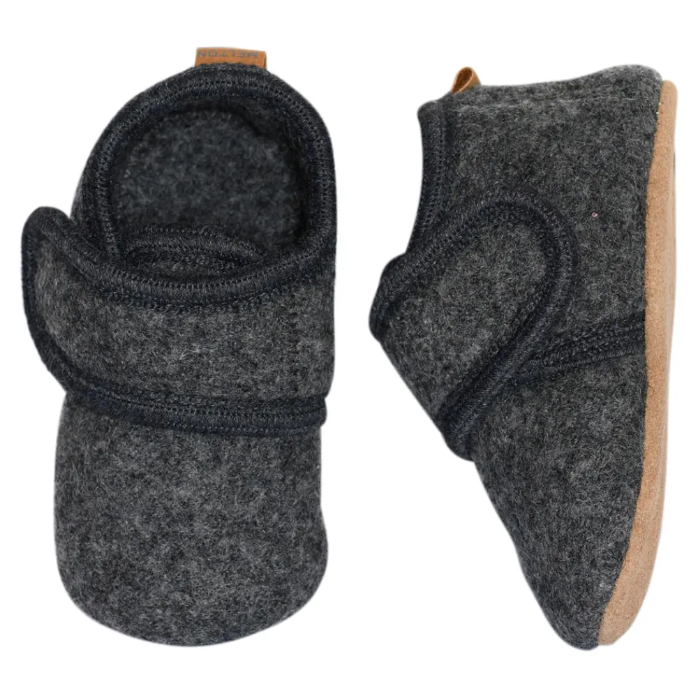 Melton Uld hjemmesko - Antracite- Uld Hjemmesko