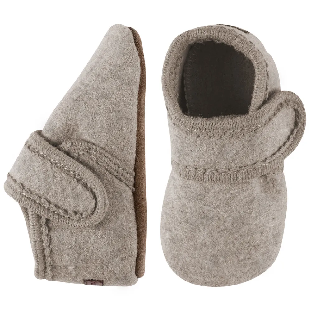 Melton Uld hjemmesko - Beige Melange- Uld Hjemmesko