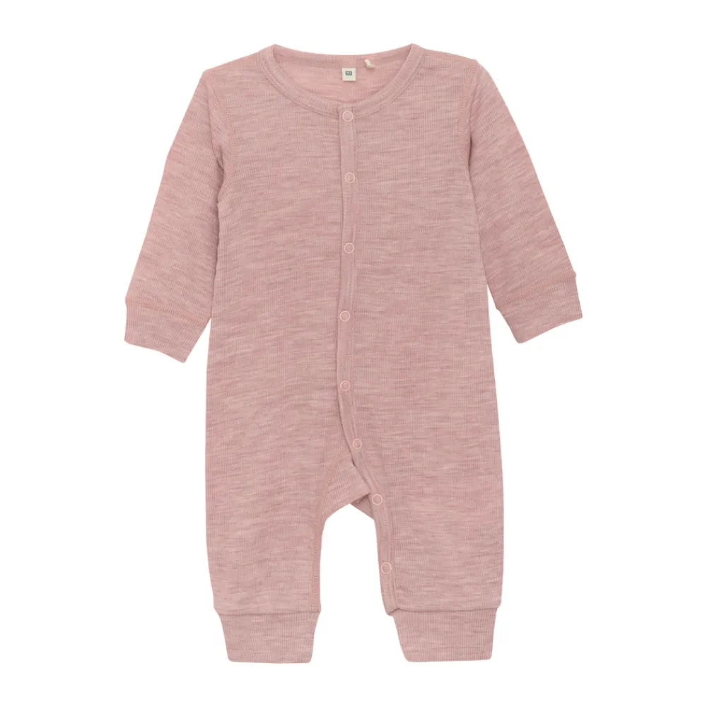 BeKids Uld jumpsuit - solid - Starling Melange- Ulddragter|Heldragter U. Fod