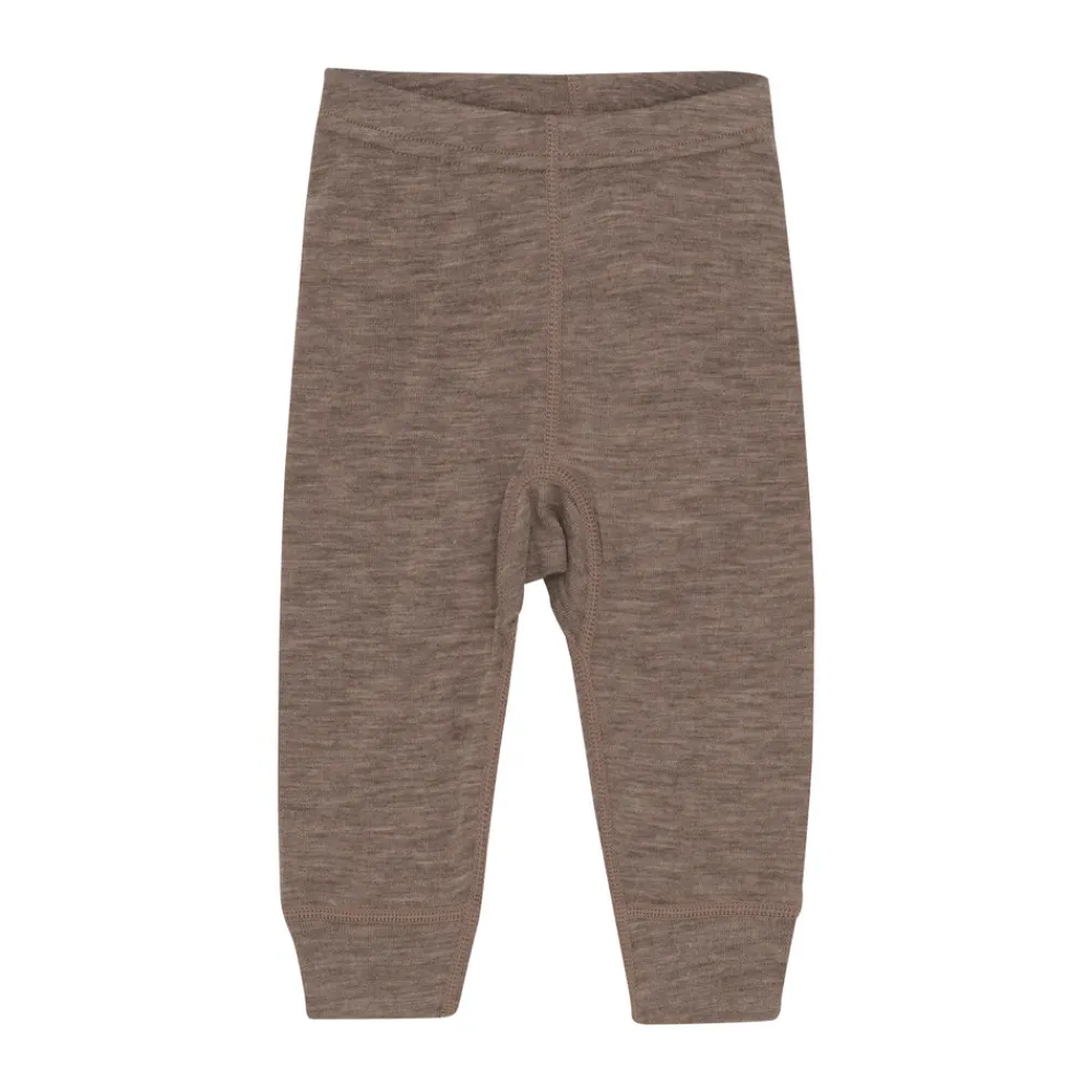 BeKids Uld leggings - solid - Leafless Tree Melange- Uldunderdele|Leggings