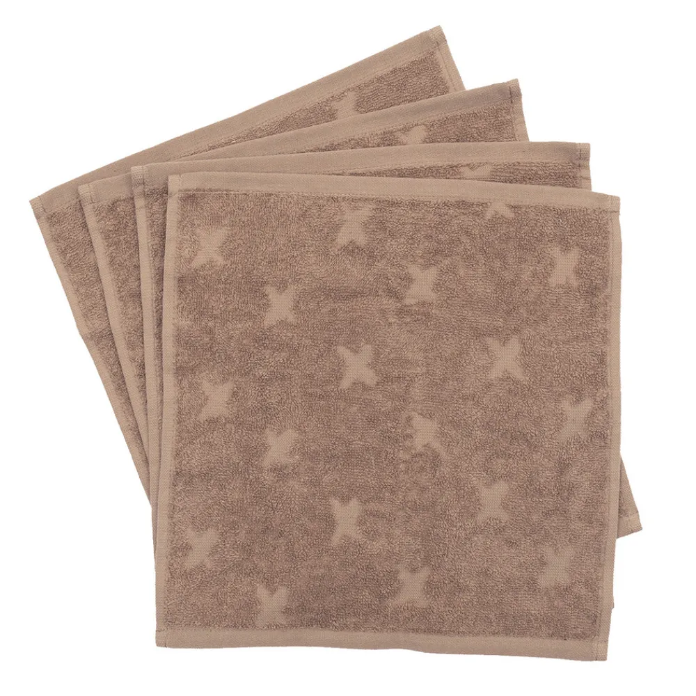 Müsli Vaskeklude 4-pak, 30 x 30 cm - Walnut- Stofbleer & Klude