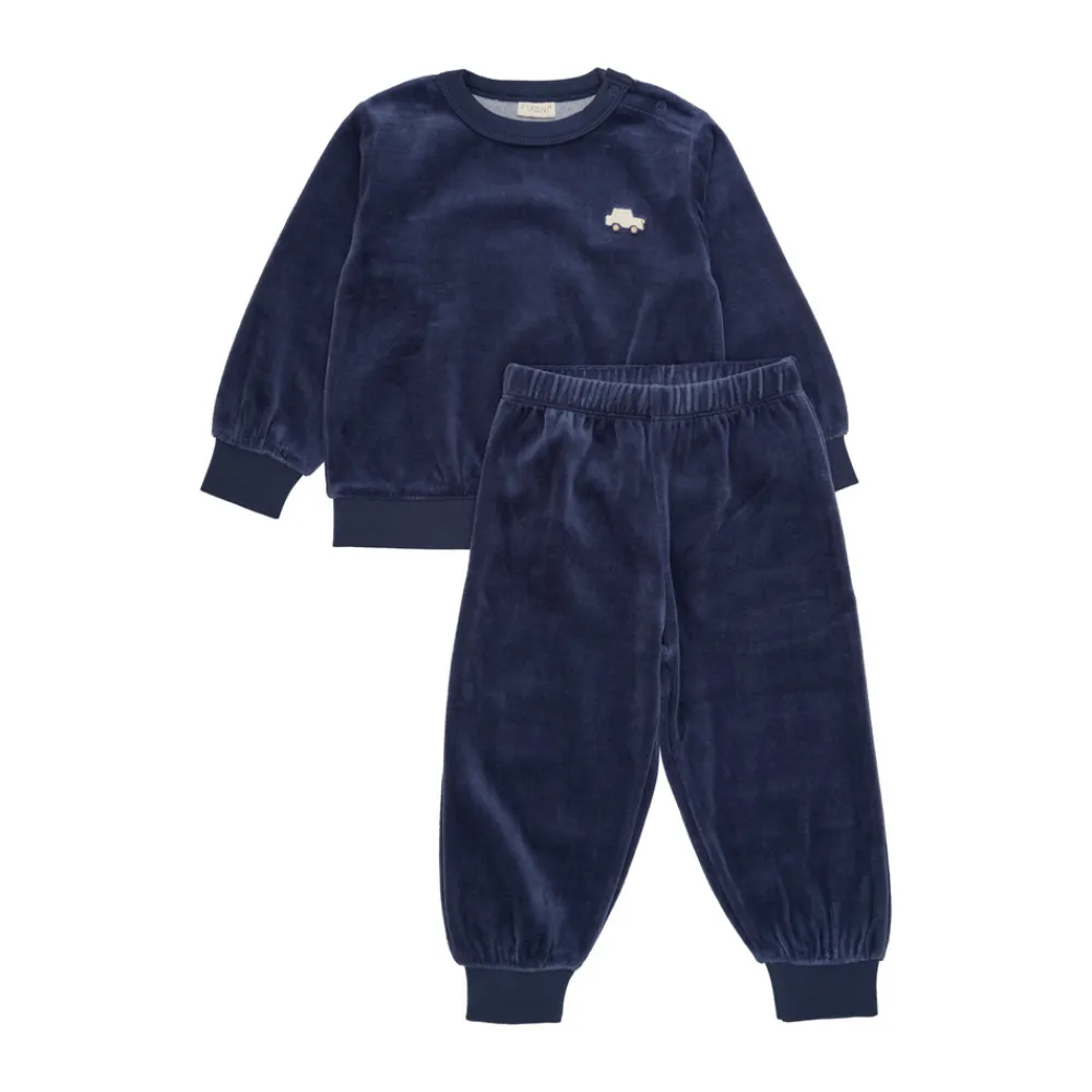 Fixoni Velour Jogging sæt - Vintage blue- Sweatsæt