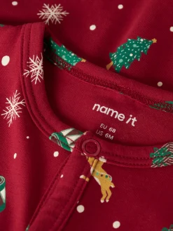 NAME IT Vismas natdragt - Jester red- Juletøj|Heldragter U. Fod